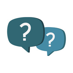 question mark and speech bubble