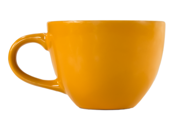 yellow cup isolated on white background