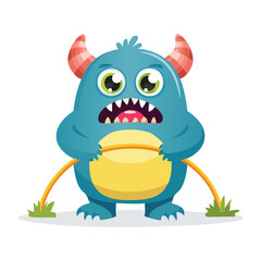 Illustration of a cute monster with broken cable