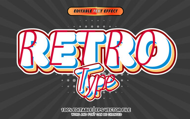 retro comic cartoon colorful 3d text effect