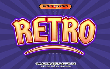 vintage retro 3d text effect template
