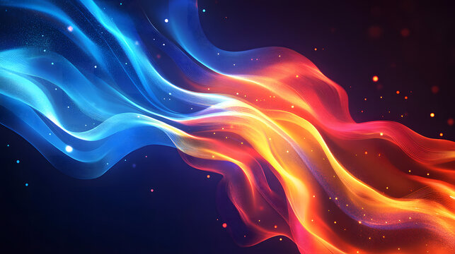 Fast-moving light trails in warm colors, evoking energy and speed.