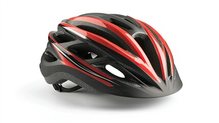 Fototapeta premium Adjustable bicycle helmet, with a stylish outer shell and cushioned interior for safety and comfort, isolated on white.