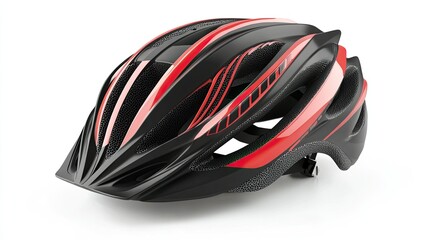 Fototapeta premium Adjustable bicycle helmet, with a stylish outer shell and cushioned interior for safety and comfort, isolated on white.