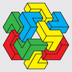 recycling symbol made of arrow, abstract colorful arrows 