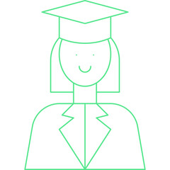 Female Student icon single vector illustration