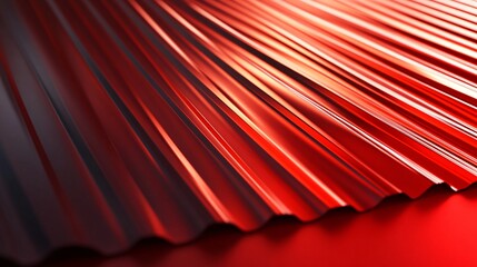 Abstract Red Corrugated Metal Texture Background