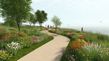 Obraz premium Colorful Park Paths Inviting Nature Exploration and Enjoyment