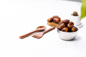 Delicious sweet dates, sweet dried dates that are popular during the month of Ramadan, a typical fruit of the fasting month