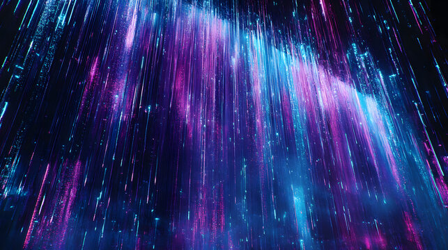 Dynamic neon blue and purple light streaks