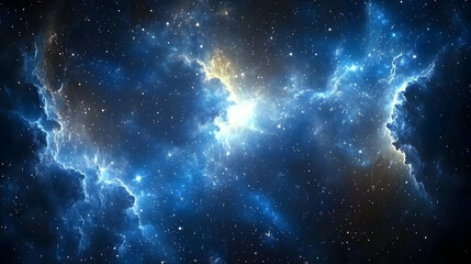 Naklejka premium Cosmic Nebula Starburst, Space, Background