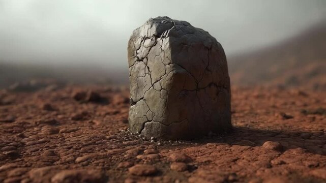 The ancient stone stood silently, holding secrets of the past within its weathered surface.