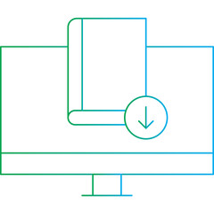 Download EBook icon single vector illustration