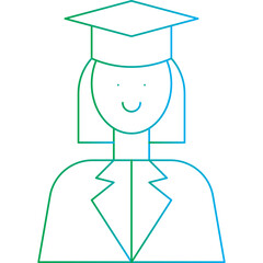 Female Student icon single vector illustration