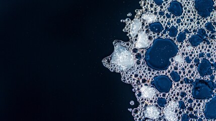 Fototapeta premium Abstract Bubbles Foam Dark Water Closeup Texture Nature