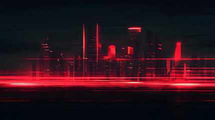 A cityscape lit up by bright neon lights at sunset, creating a lively and energetic atmosphere.