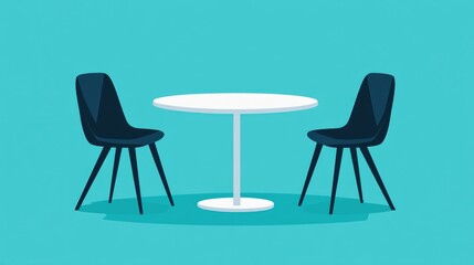 Modern Dining Setup Illustration