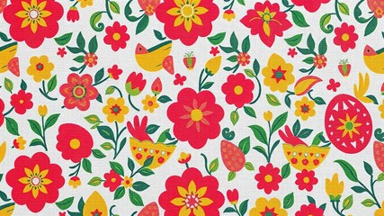 Fototapeta premium Easter-Themed Linen Backdrop with Ornate Pattern