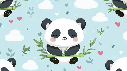 panda and bamboo