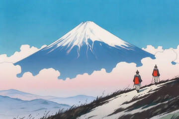 浮世絵（Ukiyoe）／旅・富士山が見える風景