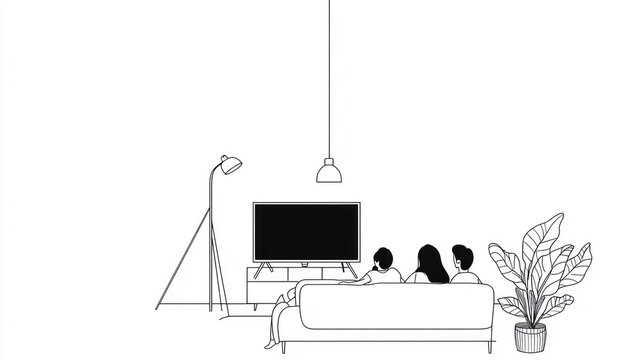 Family Watching TV at Home (7)