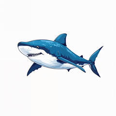 Obraz premium blue shark isolated on white