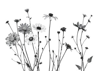 Ethereal Wildflowers on Paper Canvas