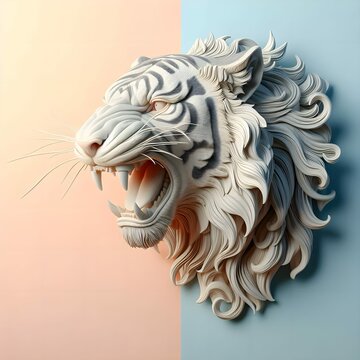 A tiger head arc sculpture