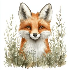 Obraz premium Portrait Of A Red Fox In A Meadow