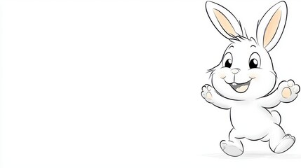 Obraz premium Cheerful Cartoon Bunny in Motion