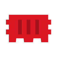 Orange road barrier vector illustration. indonesia road barrier. traffic icon and illustration