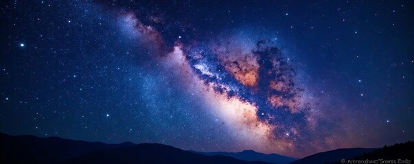 Fototapeta premium Stunning milky way galaxy with countless twinkling stars in the night sky, cosmos, celestial