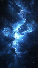 Fototapeta premium A stunning view of a bright, majestic galaxy filled with twinkling stars in the night sky, showcasing the beauty and vastness of deep space in an awe-inspiring astronomical display.