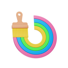 Paint Brush 3D Icon. Design Tool 3D Icon