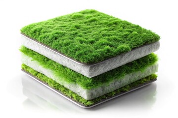 Clean Pastel Pet Training Pads on Mossy Stone - Bird's Eye View