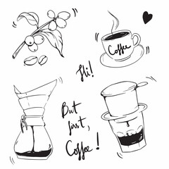Coffee food line sketch doodle hand drawn vector illustrator element

