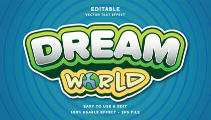 dream world editable text effect with modern and simple style