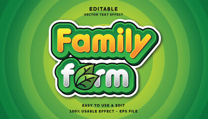 family farm editable text effect with modern and simple style