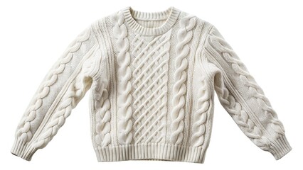 Obraz premium Cozy White Cable Knit Sweater â€“ Transparent Background Stock Photo
