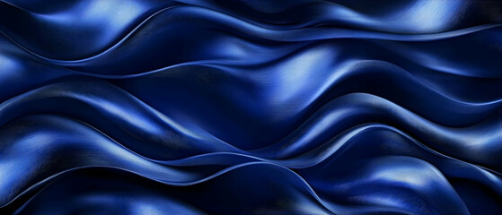 Obraz premium Blue silk waves, abstract background