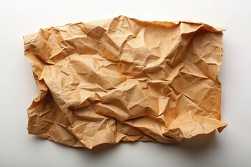 Obraz premium Crumpled Brown Paper Texture: Torn Edge, Light Brown Background Stock Photo