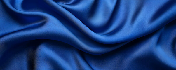 Obraz premium Blue silk fabric drapes, textile background