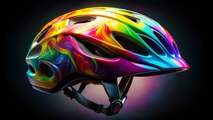 Obraz premium Dramatic Black & White Flat Lay: Lava Lamp Bicycle Helmet