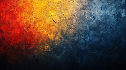 A vibrant abstract noise texture featuring a grainy gradient of red, orange, yellow, and blue, set against a dark black backdrop, perfect for modern poster and banner designs.
