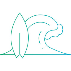 Surfing icon single vector illustration
