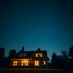 House at night star