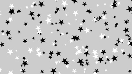 Abstract star black and white elements on background.