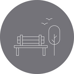 Bench in Park icon single vector illustration