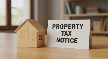Property tax notice concept. Official document issued by local government authorities to inform property owners of the amount of property tax they owe for a specific period.