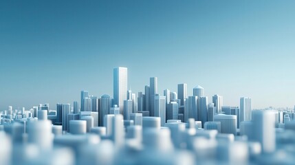 Fototapeta premium Futuristic cityscape with midheight structures marked as midcap leaders, Mid Cap Stocks, unique corporate role